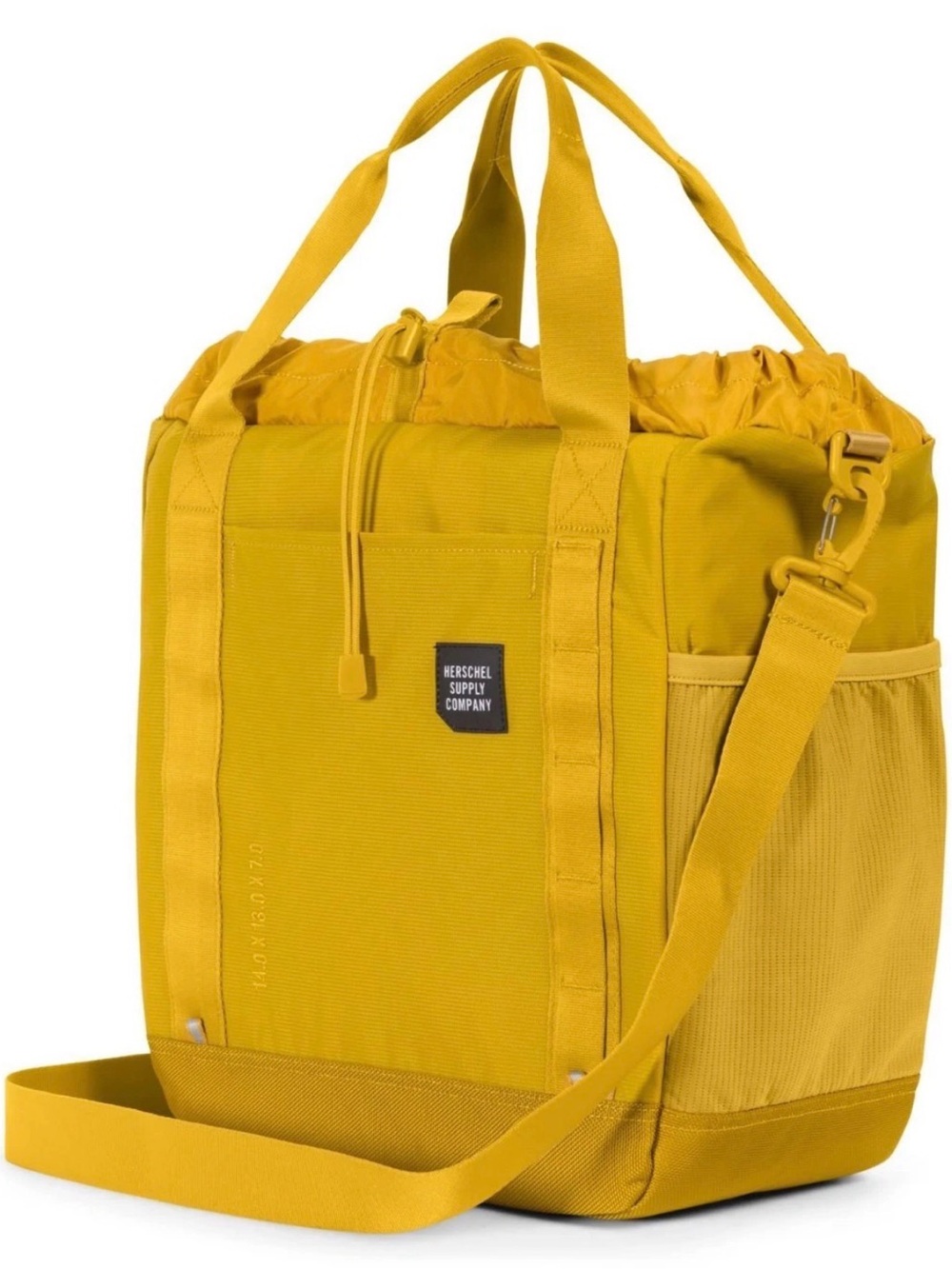 Rare Herschel Supply Co. Barnes Trail Tote In Yellow Mustard Water Resistant